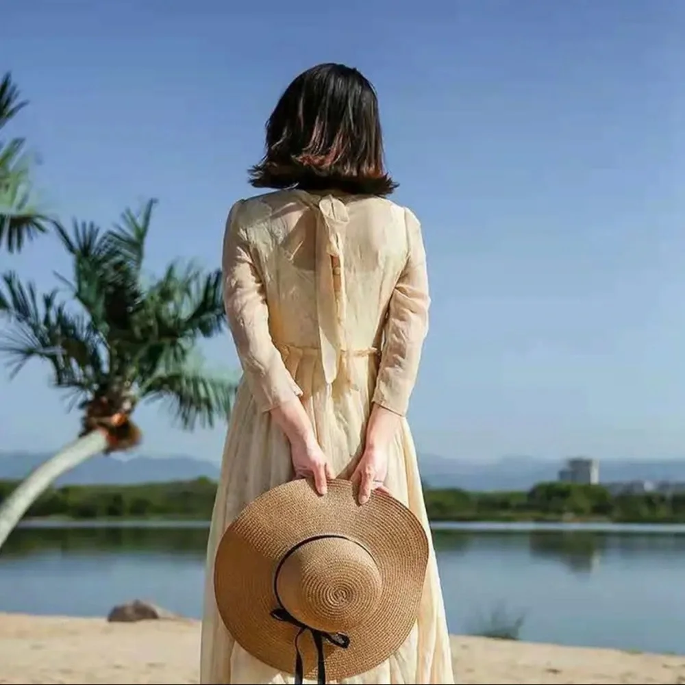 WIDE BRIM SUN HAT IN PINK, KHAKI OR NATURAL WITH‎ A BLACK RIBBON-NEW